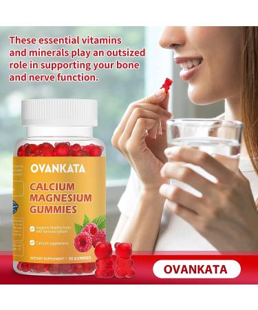 OVANKATA Calcium Magnesium Gummies 300mg | High Absorption | Bone & Muscle Support | Vegan | 60 Gummies - Buy Online on GoSupps.com