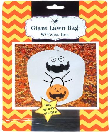 Set Of 4 Halloween Decorative Giant Lawn Bags With Twist Ties (Pumpkin & Ghost) - Buy Online on GoSupps.com