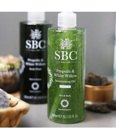 SBC Skincare Propolis & White Willow Moisturising Gel 300ml Lightweight Face and Body Gel Moisturiser for Sensitive Reactive or Blemish-Prone Skin - Buy Online on GoSupps.com
