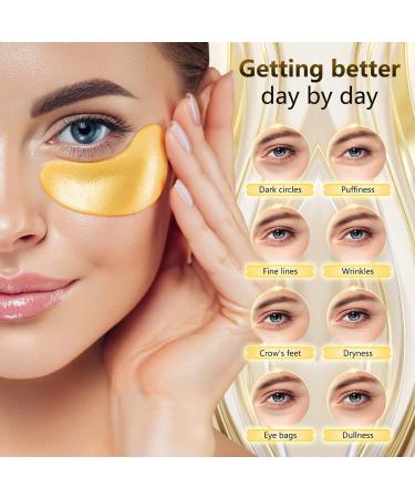 Under Eye Patches for Dark Circles & Puffy Eyes - 36 Pairs Golden Eye Masks with Retinol Collagen Hyaluronic Acid Aloe Vera - Best Eye Treatment for Men & Women - Buy Online on GoSupps.com