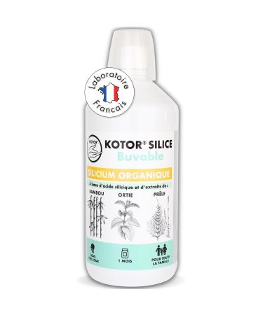 KOTOR DRINABLE SILICA 1L | Organic French & Natural Silicon | Highly Dosed | Health of Joints Cartilage Bones Skin Hair Nails | Silicon + Nettle + Horsetail + Bamboo | 1 Month