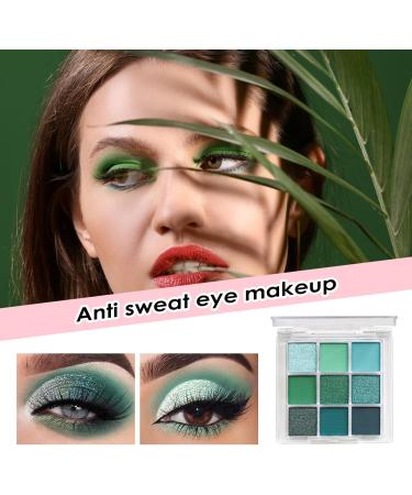 Gomice Green Glitter Eyeshadow Eyeshadow Palette for Green Eyes | Avocado Eyeshadow Palette 9 Pigmented Colors | Stage Glitter Eye Makeup - Buy Online on GoSupps.com