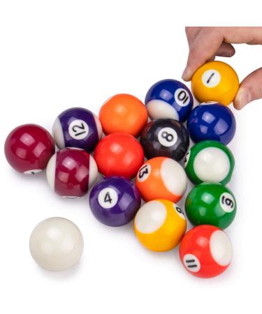 Mini Pool Balls | 1.5" Balls Fit Tabletop & Freestanding Miniature Billiards Tables | Real Resin Balls Perform Like Full Size Balls