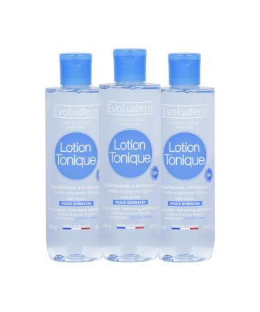 Evoluderm EVOLUDERM - Refreshing Tonic Lotion for Normal Skin - 250 ml - Made in France - Pack of 3 x 250 ml