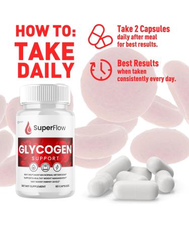 (2 Pack) Super Flow Glycogen Support Official SuperFlow Advanced Formula Glyco Optimizer Capsules All Natural Super Flow Pills Daily Wellness Supplement to Support Healthy Balance (120 Capsules) - Buy Online on GoSupps.com
