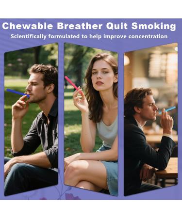 5Pcs Portable Chewable Breather Quit Smoking with 5 Refill Sticks Chewable Breather Sticks Quit Smoking Sticks with Multiple Flavors for Concentration - Buy Online on GoSupps.com