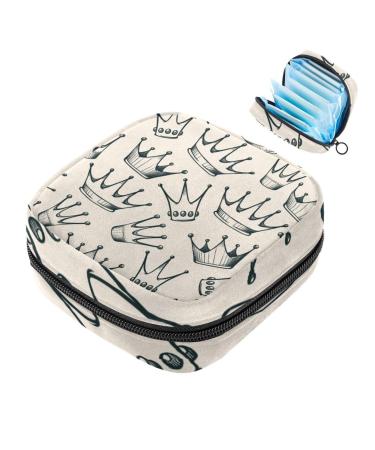 Women's binding-up bags crown princess beige portable menstrual pad bag panty lips tampons women's bandages storage holder for women school office multi-colored 06