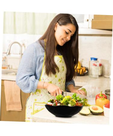 Zerodeko Ceramic Serving Bowls 1pc Practical Noodle Storage Food Resistant Instant Bowl Kitchen Salad Household Gadget Black 20X20CM - Buy Online on GoSupps.com