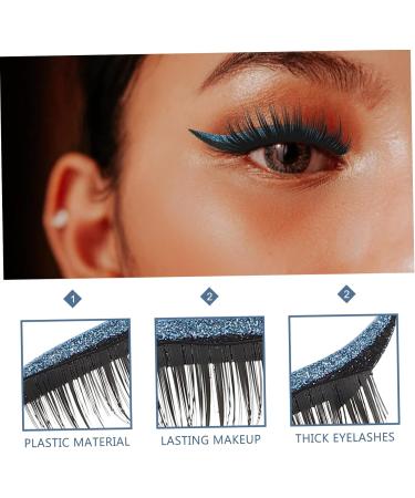 FOMIYES 4 pairs Makeup with Eye Eyeliner Shiny Liners Tool Reusable Face Glitter Long Blue Self-adhesive 4x1.5cm Blue - Buy Online on GoSupps.com