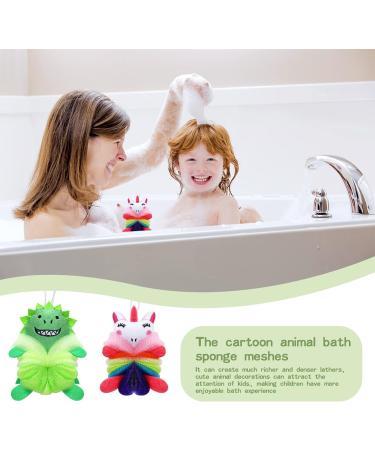 2Pcs Bath Loofahs for Kids Cartoon Shower Puff Body Loofahs Toddler Bath Sponges Loofah Boys Girls Body Scrubber Shower Washing Exfoliating Soft Body Puff Sponge for Children Shower Bath - Buy Online on GoSupps.com