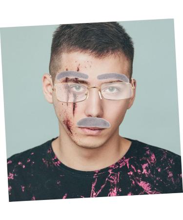 Buy COOPHYA Grandfather Costume Glasses & Accessories - Self-Adhesive Eyebrows False Beard Gray Mustache for Adults | Funny Grandpa Costume - Buy Online on GoSupps.com