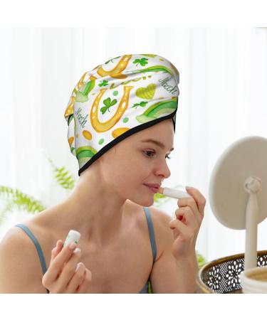 St. Patrick's Day Microfiber Hair Towel - Soft Super Absorbent Wrap for Long Curly & Thick Hair - Quick Dry Coral Velvet Cap for Women - Buy Online on GoSupps.com