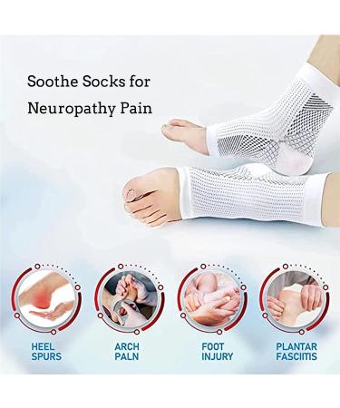 VQRZG Neuropathy Socks 4 Pairs for Women and Men - Soothe Relief Compression Ankle Brace for Plantar Fasciitis Sleeve (L/XL) - Buy Online on GoSupps.com