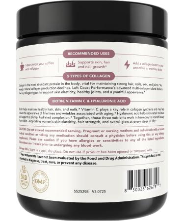 Multi Collagen Peptides Powder Types I II III V X Multi Collagen Protein Powder with Hyaluronic Acid Biotin Vitamin C For Skin Hair Nails Joints and Gut Health - Keto Non-GMO Supplement 1 Pound (Pack of 1) - Buy Online on GoSupps.com