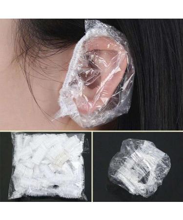 100 Pack Disposable Ear Protectors Clear Ear Covers for Shower Waterproof Shower Ear Cover Clear Disposable Ear Protectors for Hair Dye Shower Bathing Salon - Buy Online on GoSupps.com