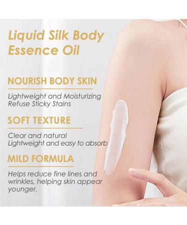 Silk Body Essence Oil - Liquid Silk Body Essence Oil 100 ml Silk Body Oil Anti-Wrinkle Body Oil Deeply Hydrating Body Oil Anti Wrinkle Firming Skin Firming Extract Body Lotion for Women Dry Skin - Buy Online on GoSupps.com