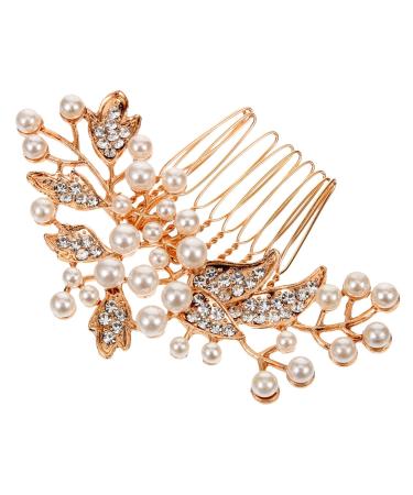 Ipetboom Accessories Bridal Hair Side Comb Hair Accessories for Women Pearl Hair Side Hair Comb Women Hair Accessories Wedding Hair Accessories for Bridal Headgear Bride Rhinestones