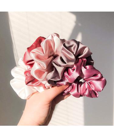 6-Piece Satin Silk Scrunchies Set - Big Hair Scrunchies for Ponytails - Gentle on Hair - Buy Online on GoSupps.com