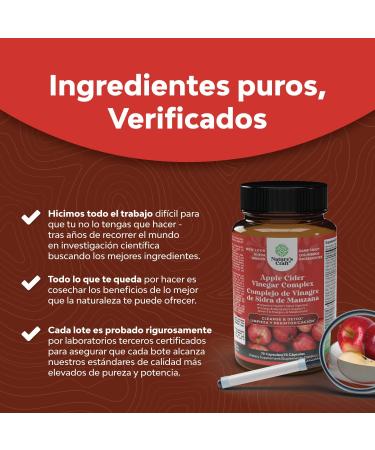 Vinagre de Sidra de Manzana - Suplemento Digestivo y Reductor de Tama o | Para limpieza natural de Hombres y Mujeres - Buy Online on GoSupps.com