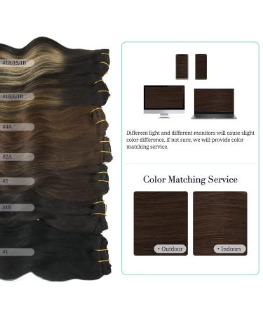 Doores Clip-In Extensions - 22 Dark Brown Remy Real Hair 9 Pieces 150g - Thick Natural Straight Extensions - Buy Online on GoSupps.com