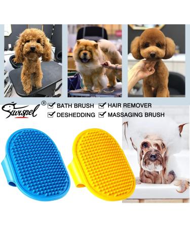 Kwispel 2 Pcs Dog Grooming Brush & Pet Shampoo Brush | Shedding & Massage Comb for Short & Long Haired Dogs/Cats - Buy Online on GoSupps.com