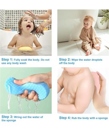 Soft Exfoliating 3D Bath Sponge Set for Adults, Children, and Pregnant Women - Buy Online on GoSupps.com