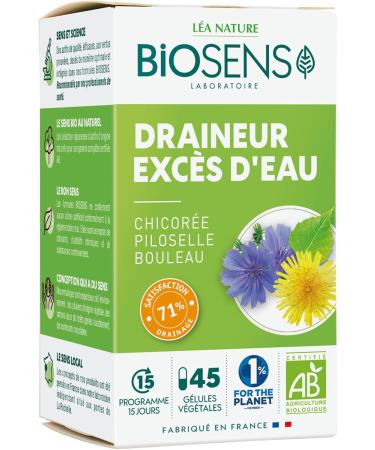Biosens - Vegetable capsule Draining excess water - Chicory Pilosella and Birch - Certified Organic AB Vegan - Made in France - Buy Online on GoSupps.com
