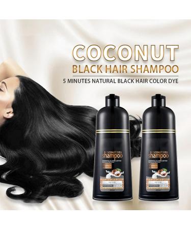  Generisch Coconut shampoo for black hair - Black plant-based hair coloring shampoo - Coconut oil - Fast coloring - Long-lasting color shampoo - Buy Online on GoSupps.com