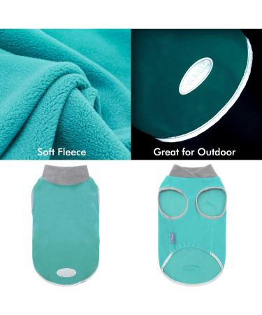 Cyeollo 2 Pack Dog Sweatshirts Fleece Jacket - Reflective Stripe - Soft Lightweight Sweaters for Small Dogs - Turquoise & Grey - Medium - Buy Online on GoSupps.com