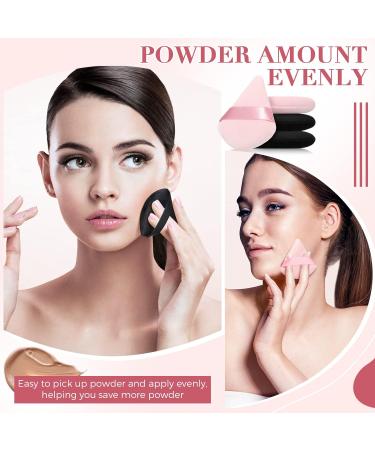 4 Pcs Triangle Makeup Sponge Set | Soft Velvet Body & Face Puff for Foundation & Loose Powder - Black Pink - Buy Online on GoSupps.com