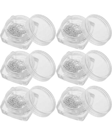 DIYEAH 6 Boxes Mini White Snowflake Nail Art Decorations Glitter Sequins for DIY Manicure Small Nail Accessories for Precise Winter