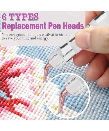 Heyseri 14PCS Diamond Painting Pen Set - Stainless Steel Pen Tips, Ergonomic Design, Comfort Grip - White Pen with Rose Gold Accents - Buy Online on GoSupps.com