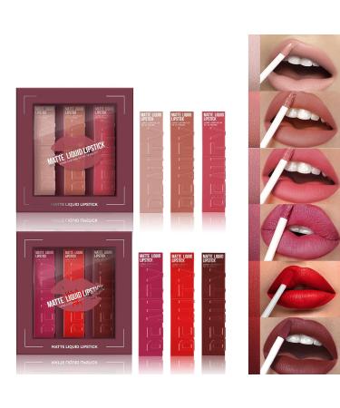 Buy 3PCS Lip Glaze Set - Matte Lipstick & Velvet Lip Gloss | Long Lasting & Moisturising Lip Makeup - International Shipping Available - Buy Online on GoSupps.com