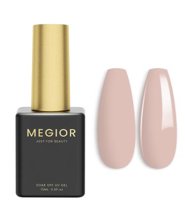 MEGIOR Nude Pink Gel Nail Polish 15ml Gel Polish 1PCS Soak Off UV LED Nail Gel Polish for Nail Art Manicure Salon DIY Home for Women Girls Nails