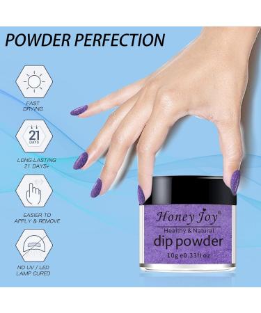 Dip Powder Glitter Set - Silver Pink Rose Green Blue Purple Colors | No Lamp Cure Needed | Even & Smooth Finish | 6 Box/Set (DP-R-6pcs-10g/box) - Buy Online on GoSupps.com
