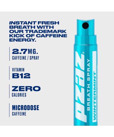 Pzaz Breath Spray for Bad Breath - Sugar-Free Alcohol-Free Wintermint Oral Care with Caffeine & Vitamin B12 (3 Pack - Buy Online on GoSupps.com