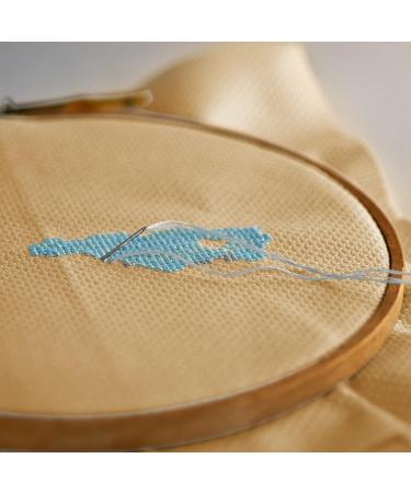 Caydo 39x25.6 Inch Aida Cloth 14 Count Cross Stitch Fabric for Handmade Crafts - Khaki - Buy Online on GoSupps.com