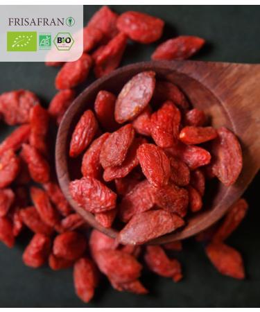 FRISAFRAN | Baies de Goji Bio 500g | Baies goji d shydrat es | Baies s ch es | Antioxydants | Collation sant | Sans sucres soufre | Fruits entiers | Baies Sup rieures | Himalaya | baies enti res - Buy Online on GoSupps.com