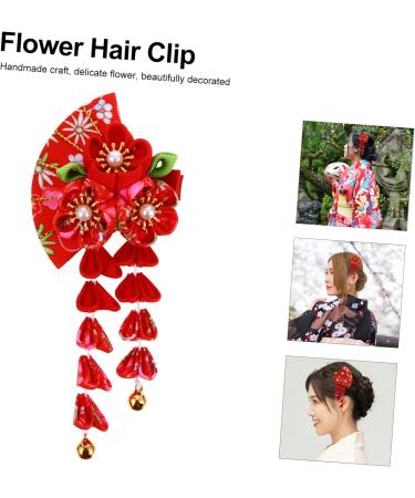 DOITOOL Tassel Bell Hair Accessory Style Hair Clips Black Hair Flower Hair Clip Hair Accessories Black Costumes Makeup Red Alloy Miss Fluffy - Buy Online on GoSupps.com