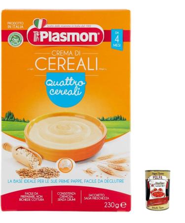 Italian Gourmet E.R. Plasmon Crema di Cereali Quattro Cereali Set of 3 bottles of modeling clay 230 g + Italian gourmet polpa 400 g