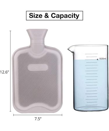 HomeTop Premium 2L Classic Rubber Hot Water Bottle with Cute Bulldog Knit Cover - Gray - Buy Online on GoSupps.com