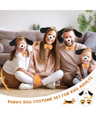 5-Piece Puppy Dog Costume Set for Adults & Kids - Headband Ears Fly Cock Fake Nose - Party Decoration Accessories in Yellow - Buy Online on GoSupps.com