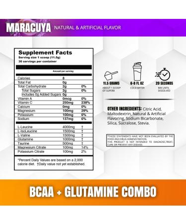 Super 8 BCAA & Electrolyte Blend - Post-Workout Recovery Supplement (30 Servings Maracuya) - High Performance Muscle Building Formula International Shipping Available - Buy Online on GoSupps.com