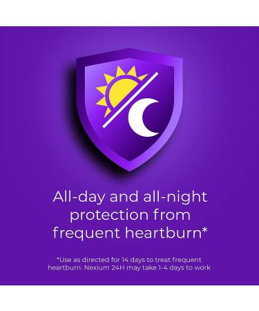 Nexium 24HR Acid Reducer Capsules - 28 Count, Heartburn Relief with Esomeprazole Magnesium for All-Day and All-Night Protection - Buy Online on GoSupps.com