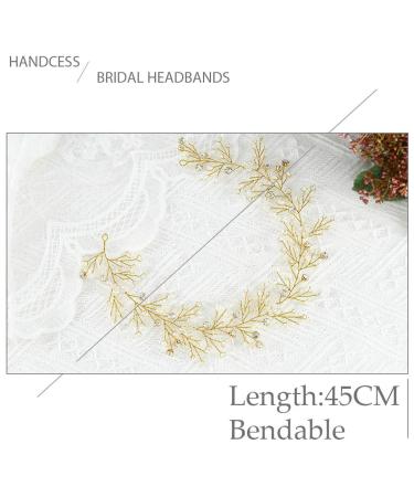 Handcess Bridal Wedding Crystal Hair Vine - Pearl Silver Headpiece & Rhinestone Hair Accessories for Women & Girls (Gold) - Buy Online on GoSupps.com