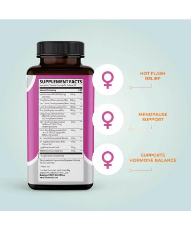LLK Menopause Relief Supplement - Natural Support for Hot Flashes & Hormone Balance - 60 Capsules - Buy Online on GoSupps.com