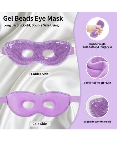Cavoilu 2Pack Gel Eye Mask for Dark Circles & Puffiness - Hot & Cold Cooling, Reusable, Stress Relief - Purple - Buy Online on GoSupps.com