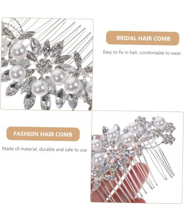 DOITOOL Pearl Headpiece Bridal Hair Comb Fashion Hair Comb Jeweled Hair Clips Pearl Hair Barrettes Wedding Rhinestone Hair Comb Hair Insertion Comb Silver Bride Accessories - Buy Online on GoSupps.com