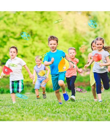 Shop Outdoor Toys for Kids Ages 4-8 | 24 Discs Flying Saucer Launcher & Propeller Toys - Perfect for Garden Fun! - Buy Online on GoSupps.com