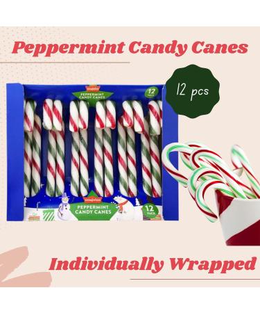 Candy Canes 24 Pcs - Peppermint and Strawberry Flavours - Individually Wrapped Ideal for Christmas Birthday Halloween Easter Party Favours and Stocking Fillers - Buy Online on GoSupps.com